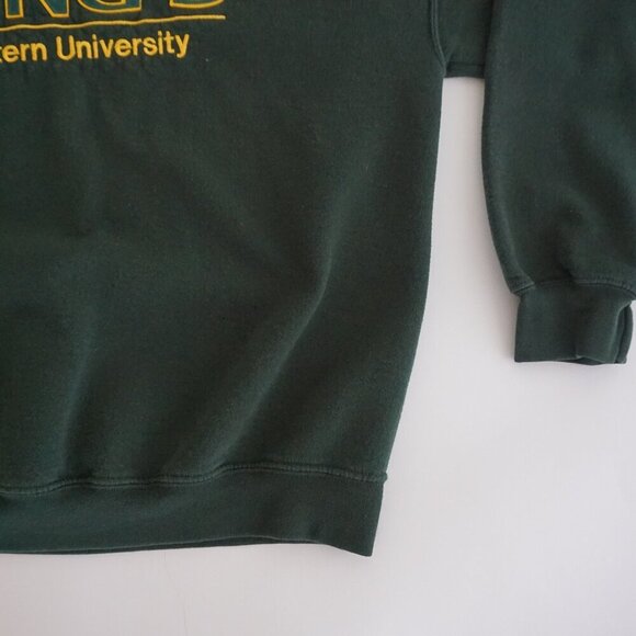 Vintage '90S Dubwear King's Western University Hunter Green Crewneck Sweater L - Picture 6 of 9